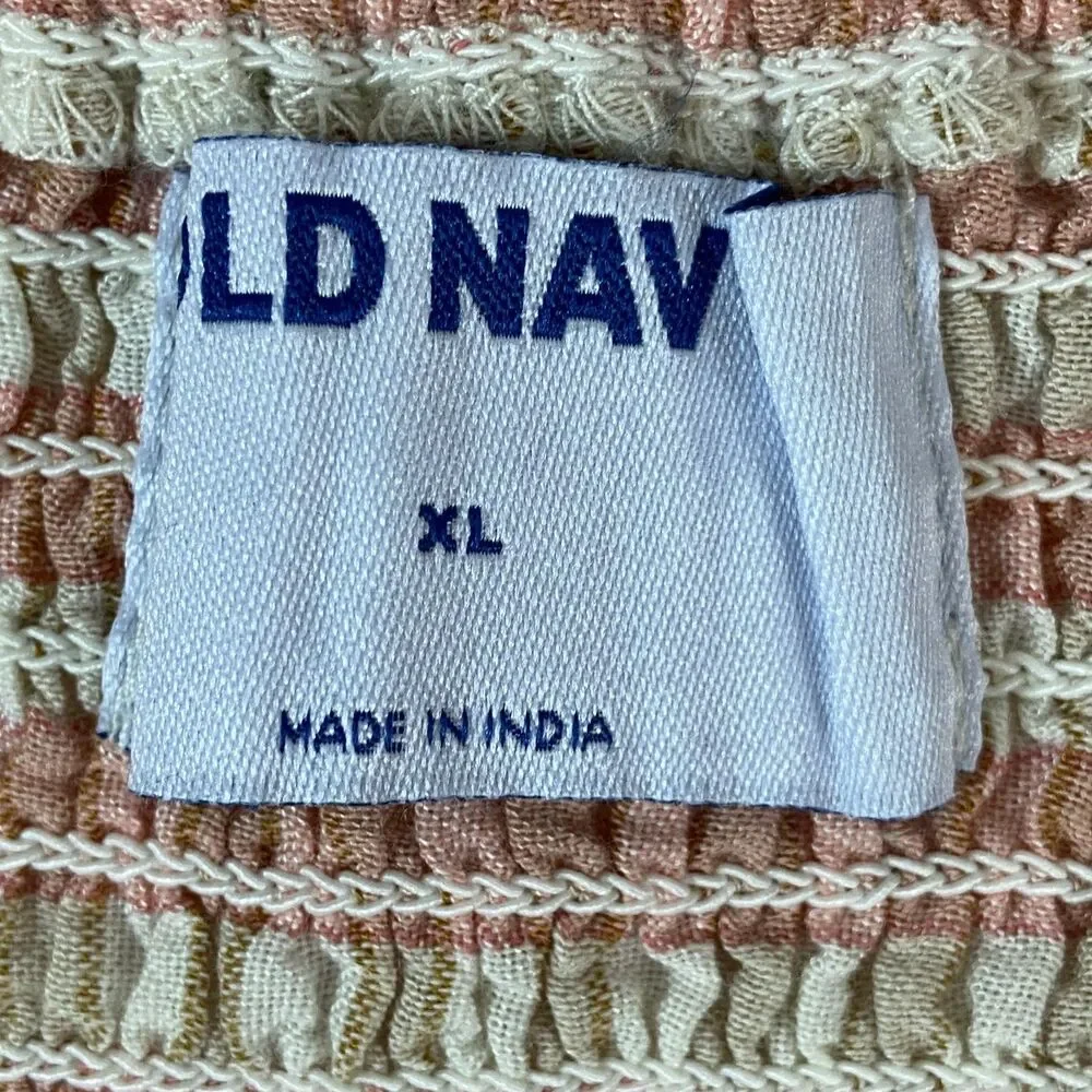 Old Navy Babydoll Top Sz XL Pink Gingham Cottagecore‎ Milkmaid Picnic Smocked